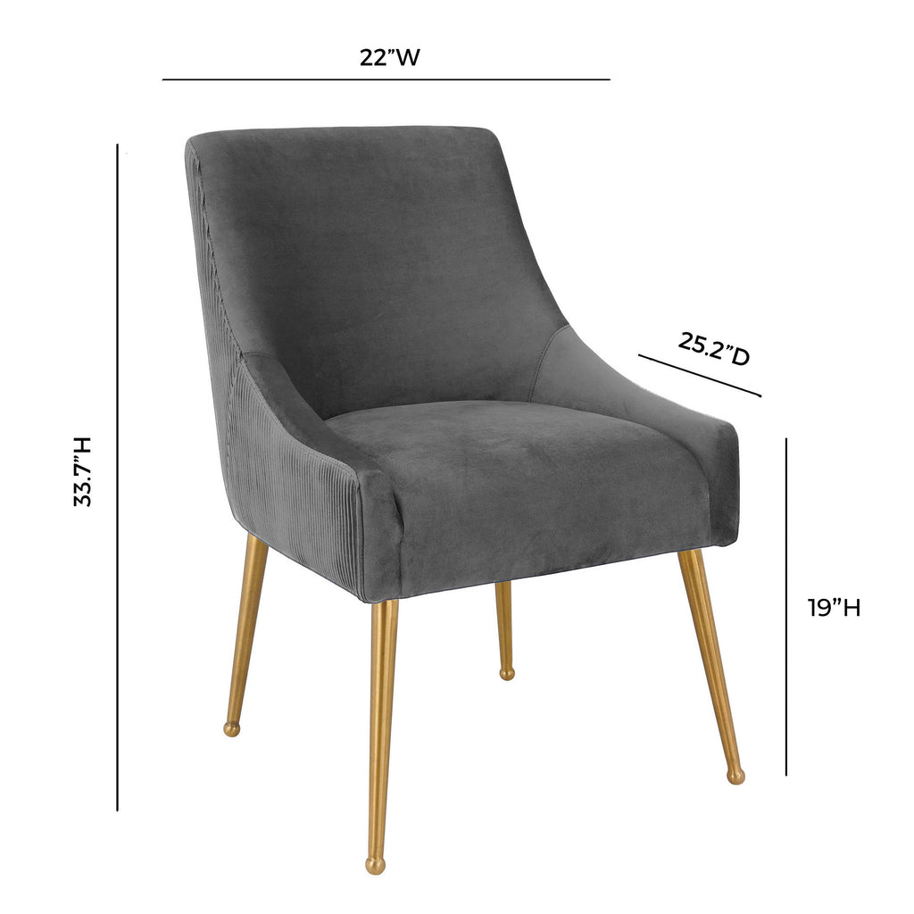 Beatrix Pleated Performance Velvet Dining Chair