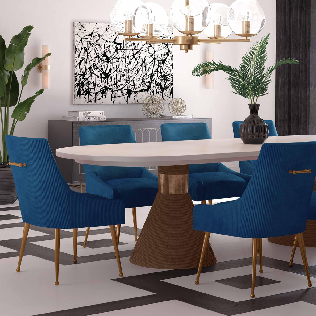 Beatrix Pleated Performance Velvet Dining Chair