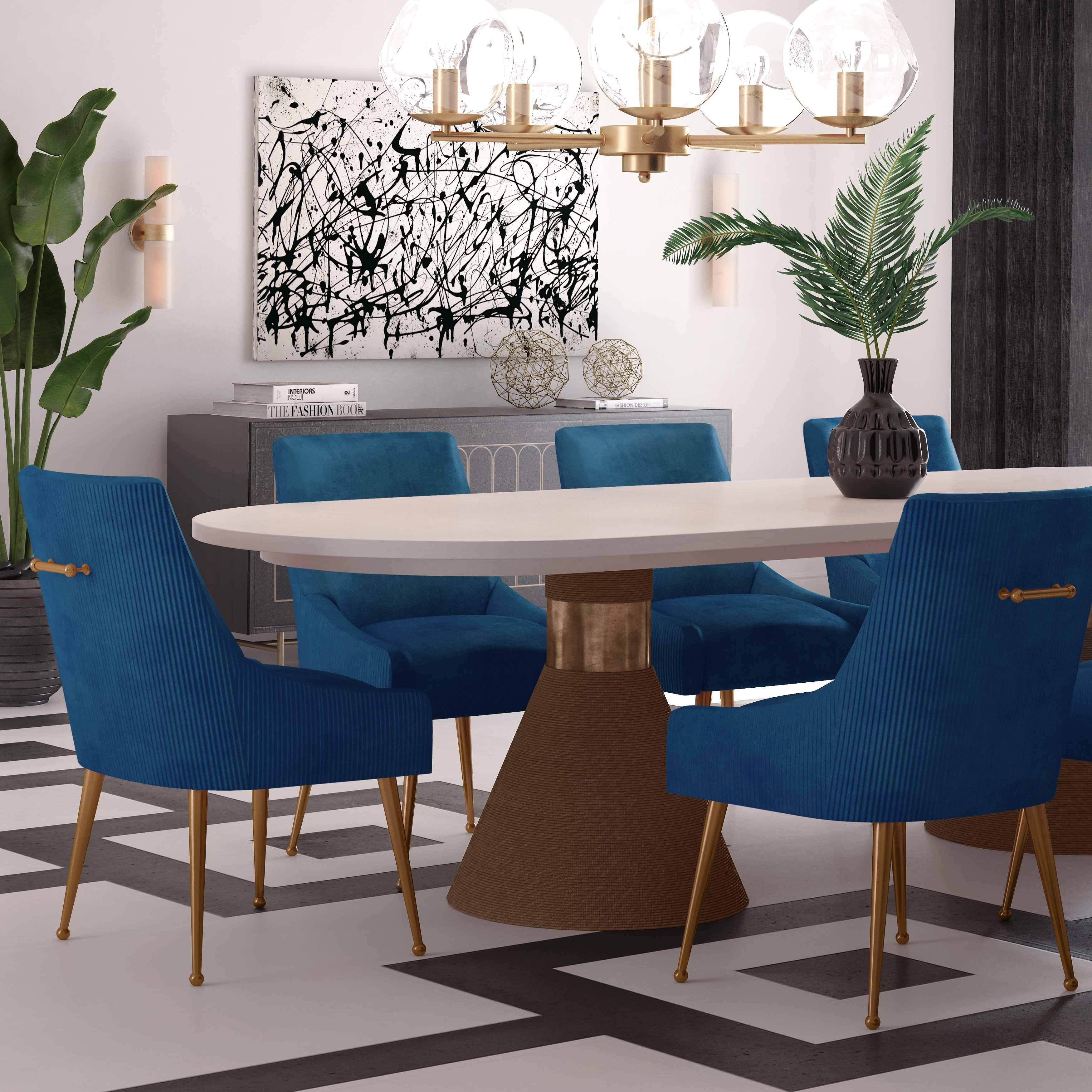 Beatrix Pleated Performance Velvet Dining Chair