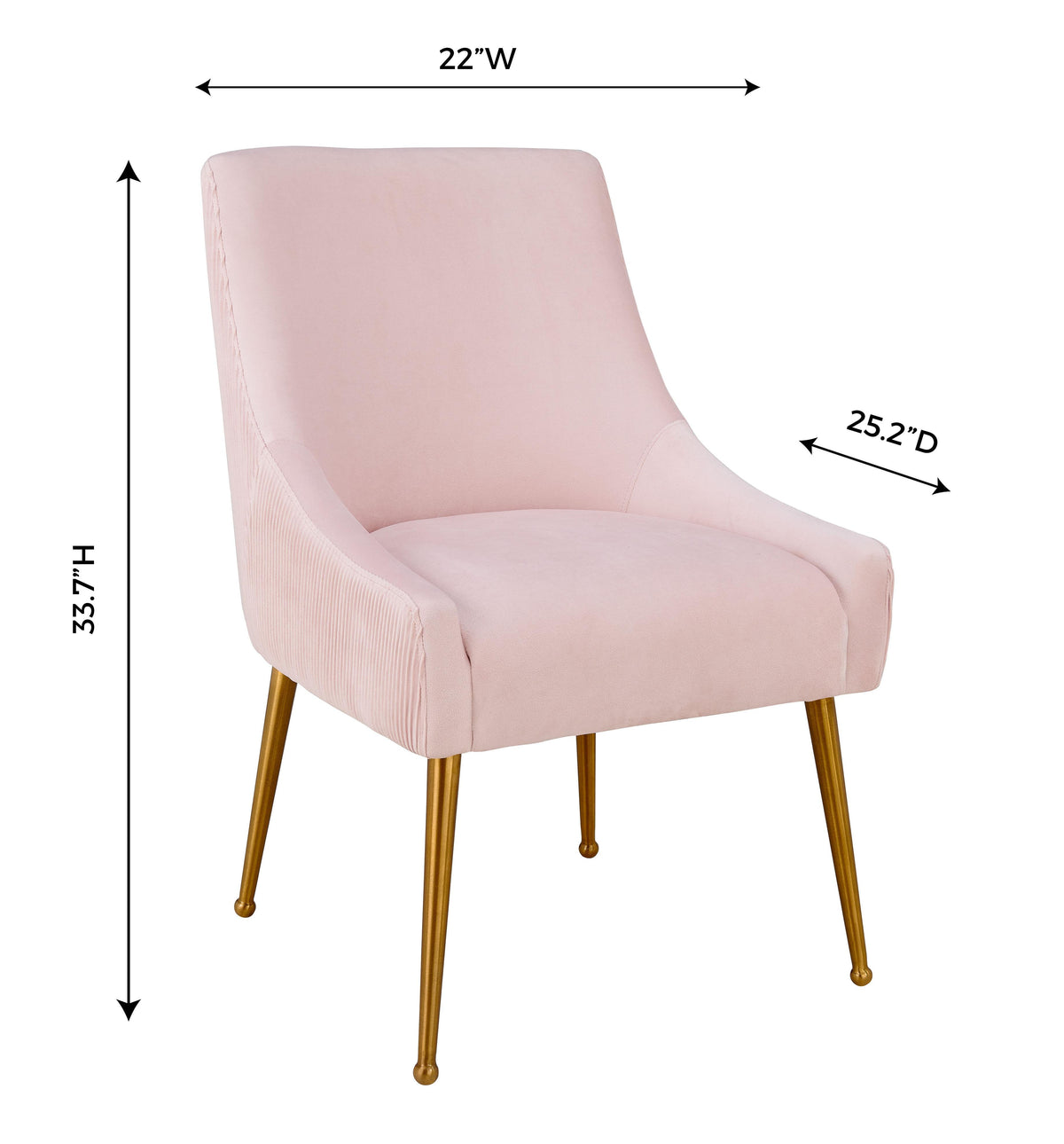 Beatrix Pleated Performance Velvet Dining Chair