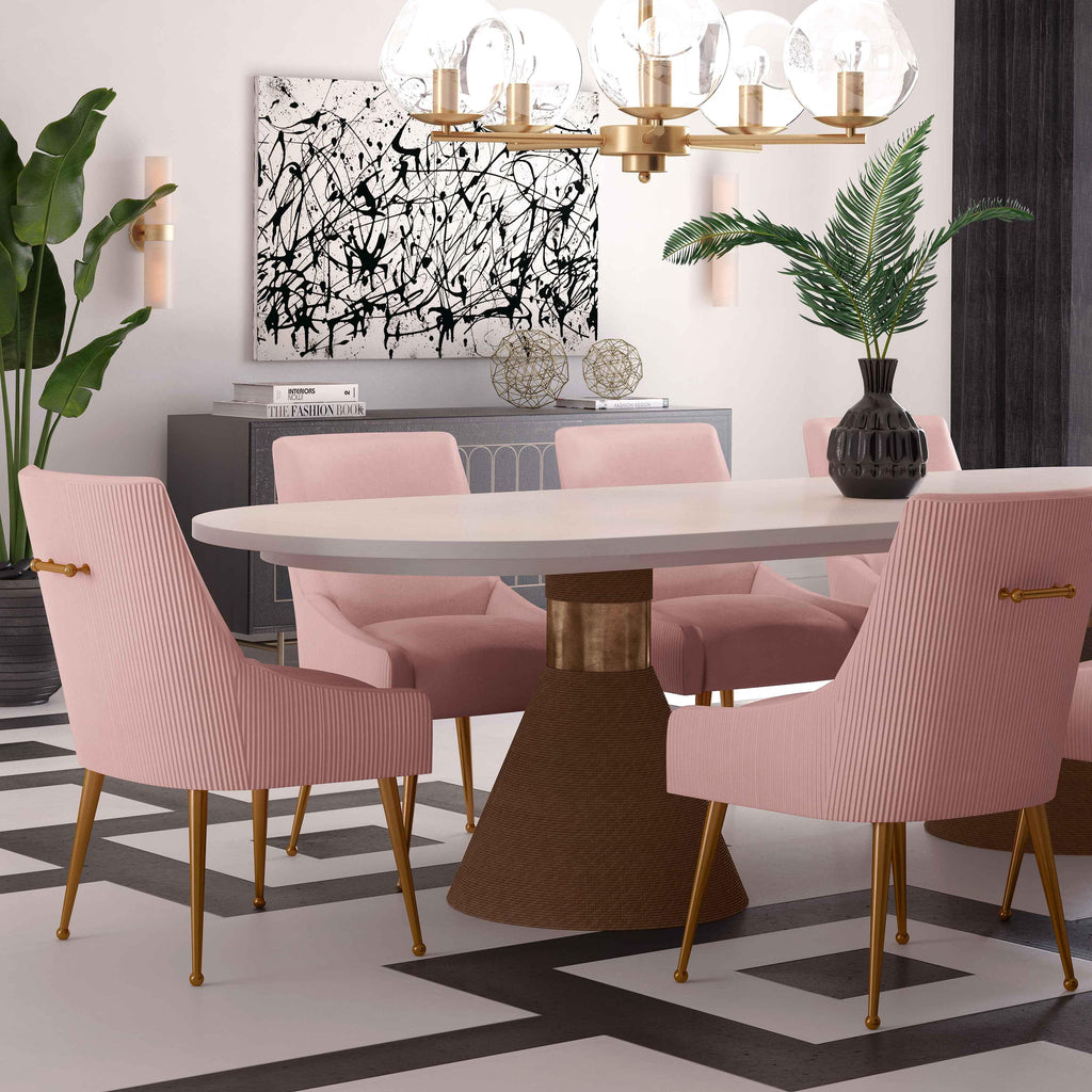 Beatrix Pleated Performance Velvet Dining Chair