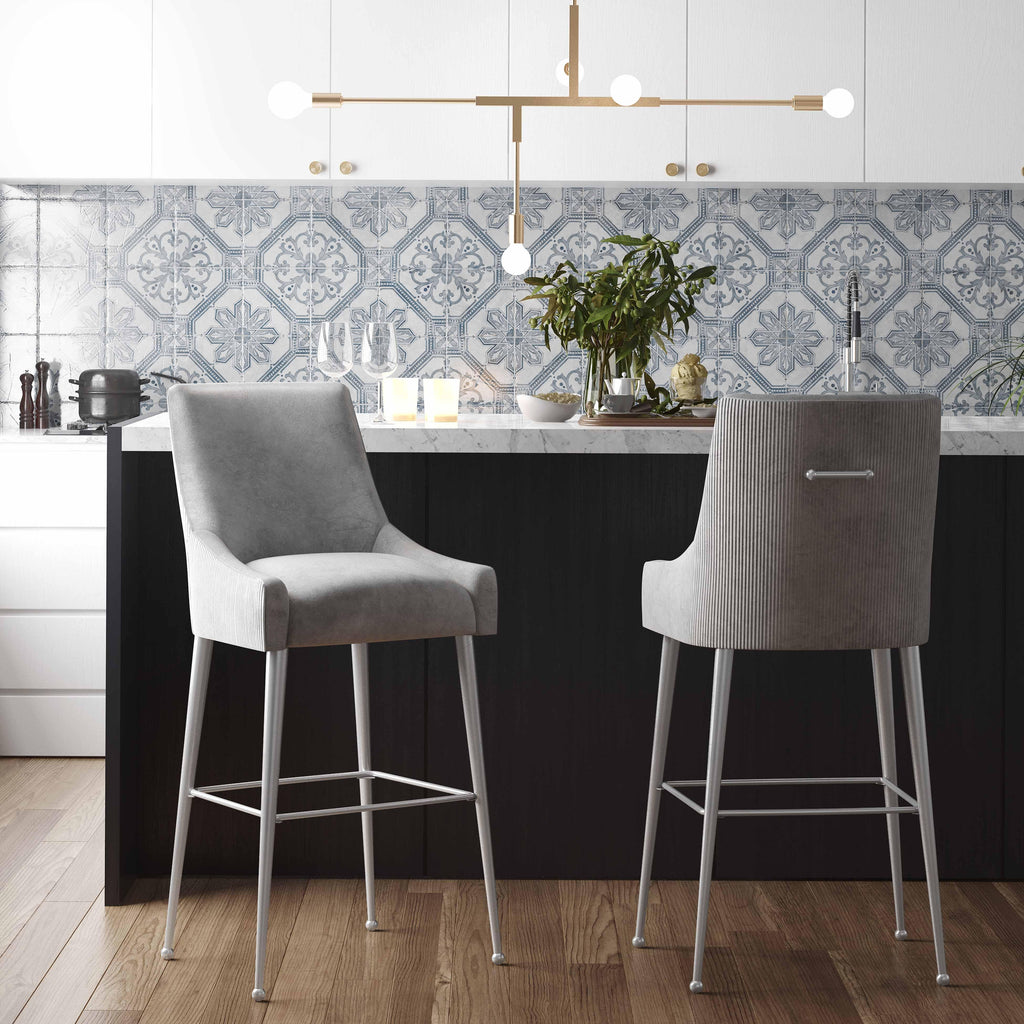 Beatrix Pleated Performance Velvet Stool