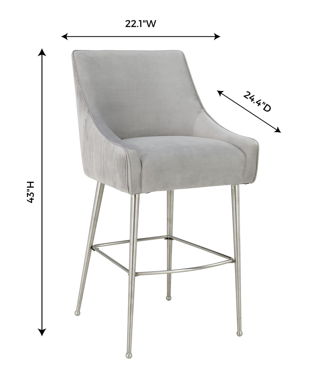 Beatrix Pleated Performance Velvet Stool