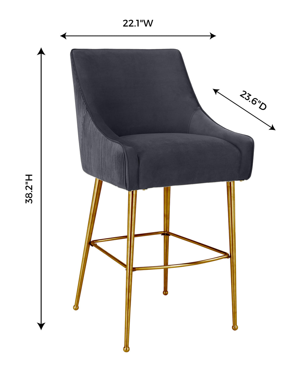 Beatrix Pleated Performance Velvet Stool