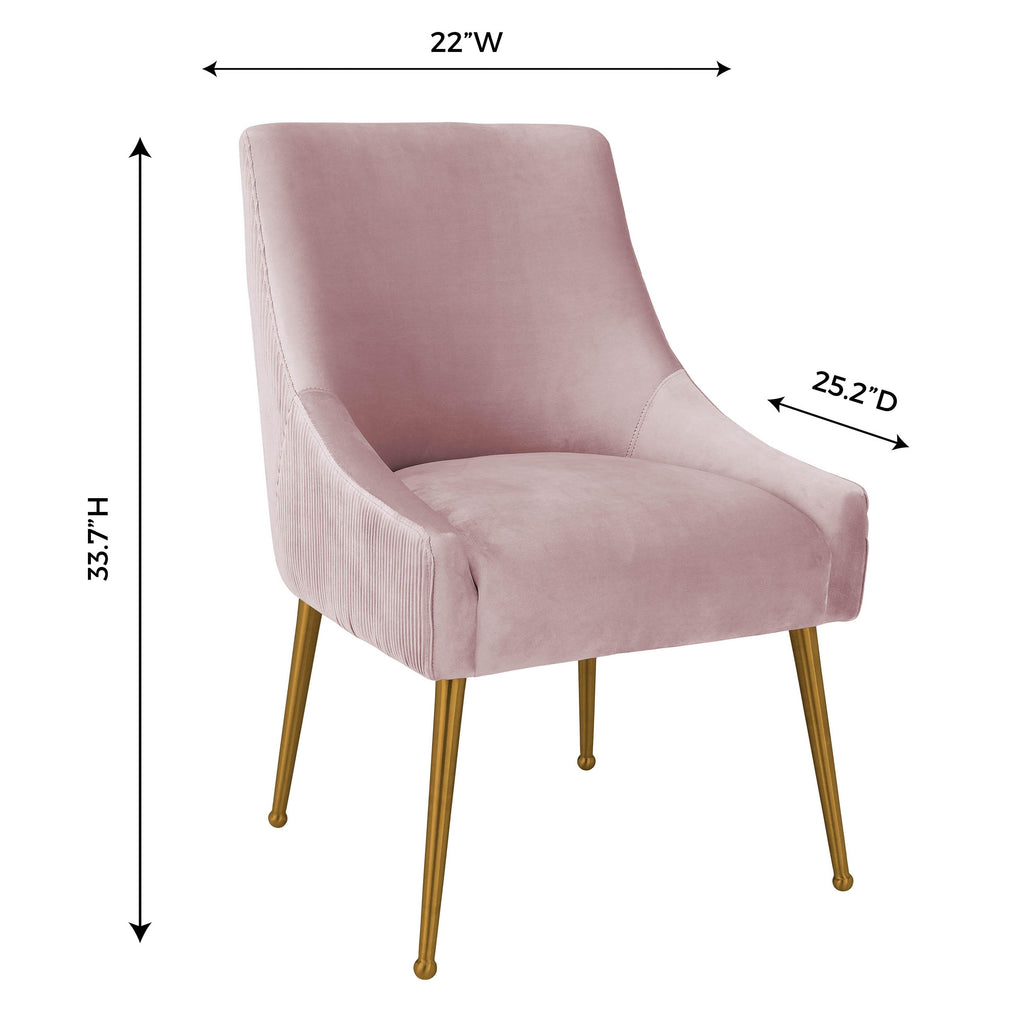 Beatrix Pleated Performance Velvet Dining Chair