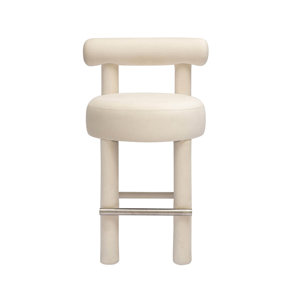 Carmel Cream Performance Velvet Counter Stool