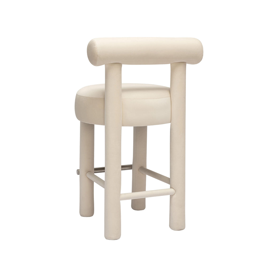 Carmel Cream Performance Velvet Counter Stool