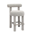 Carmel Black &amp; White Performance Boucle Counter Stool
