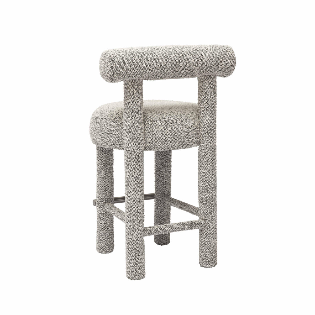 Carmel Black &amp; White Performance Boucle Counter Stool