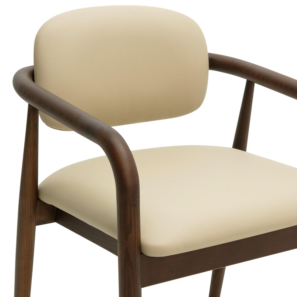 Betsy Taupe Contract-Grade Vegan Leather Dining Chair