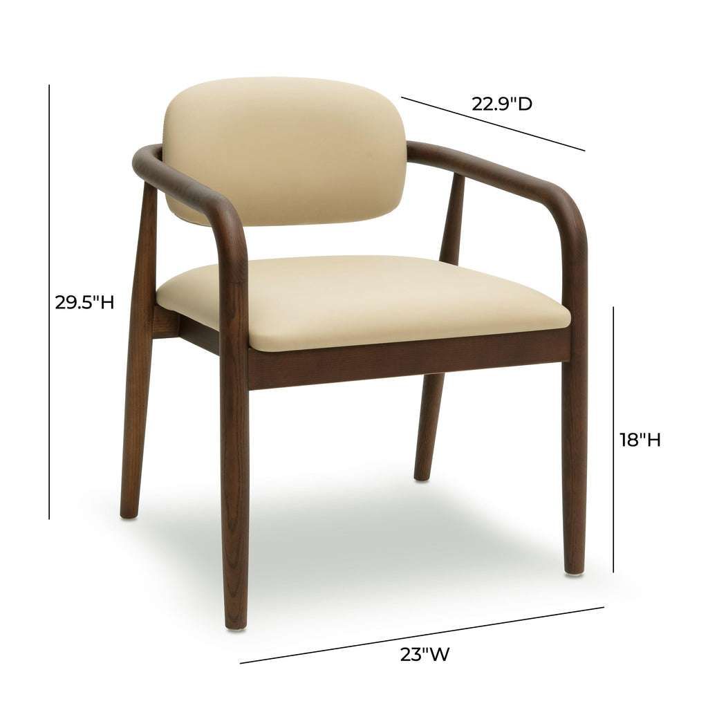 Betsy Taupe Contract-Grade Vegan Leather Dining Chair