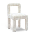 Hazel Cream Patterned Performance Jacquard Dining Chair