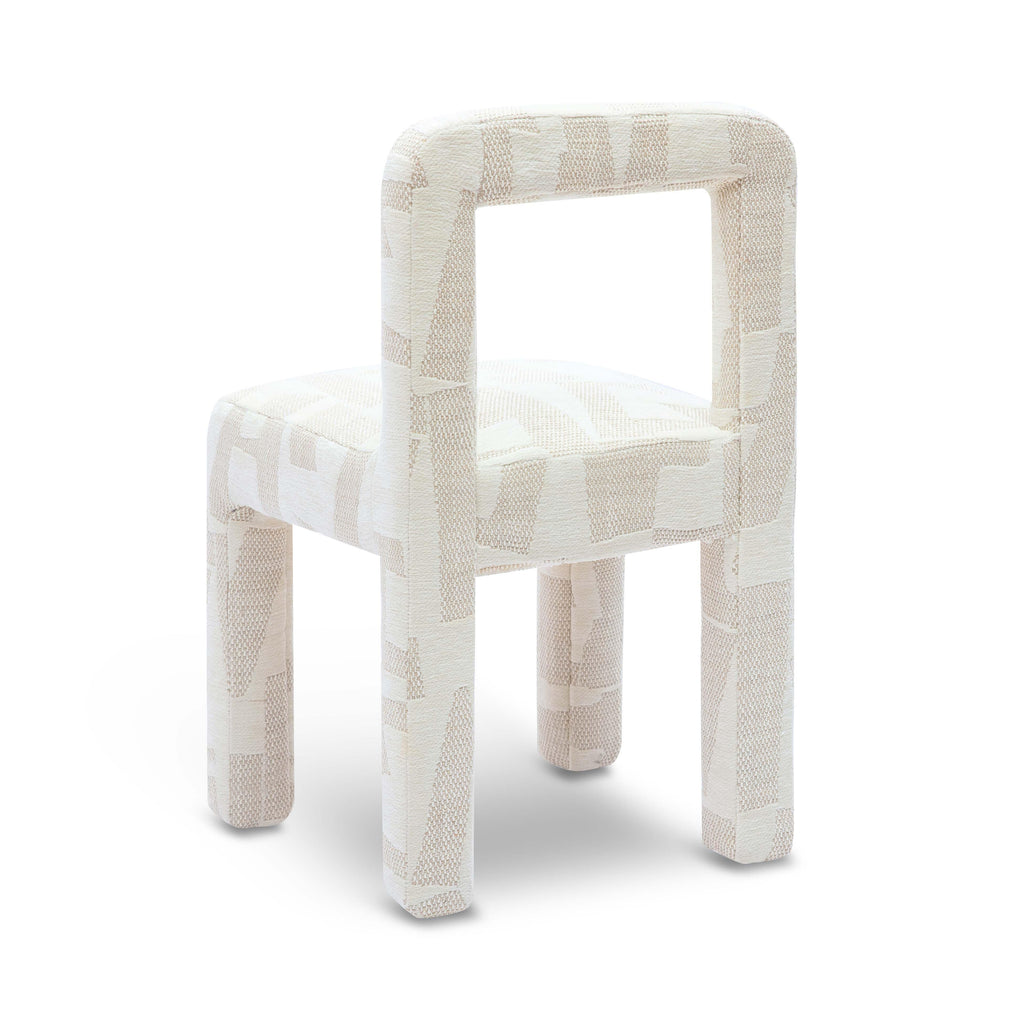 Hazel Cream Patterned Performance Jacquard Dining Chair