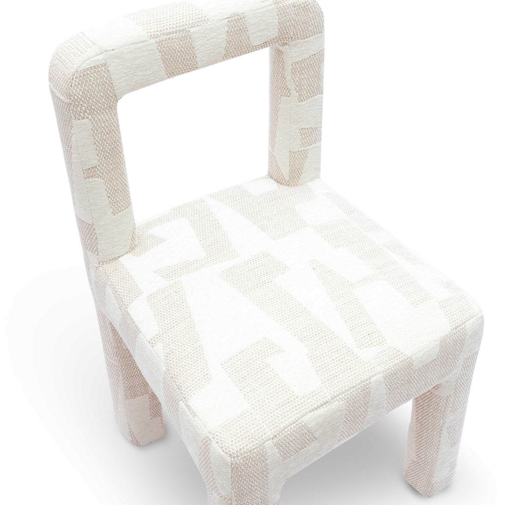 Hazel Cream Patterned Performance Jacquard Dining Chair