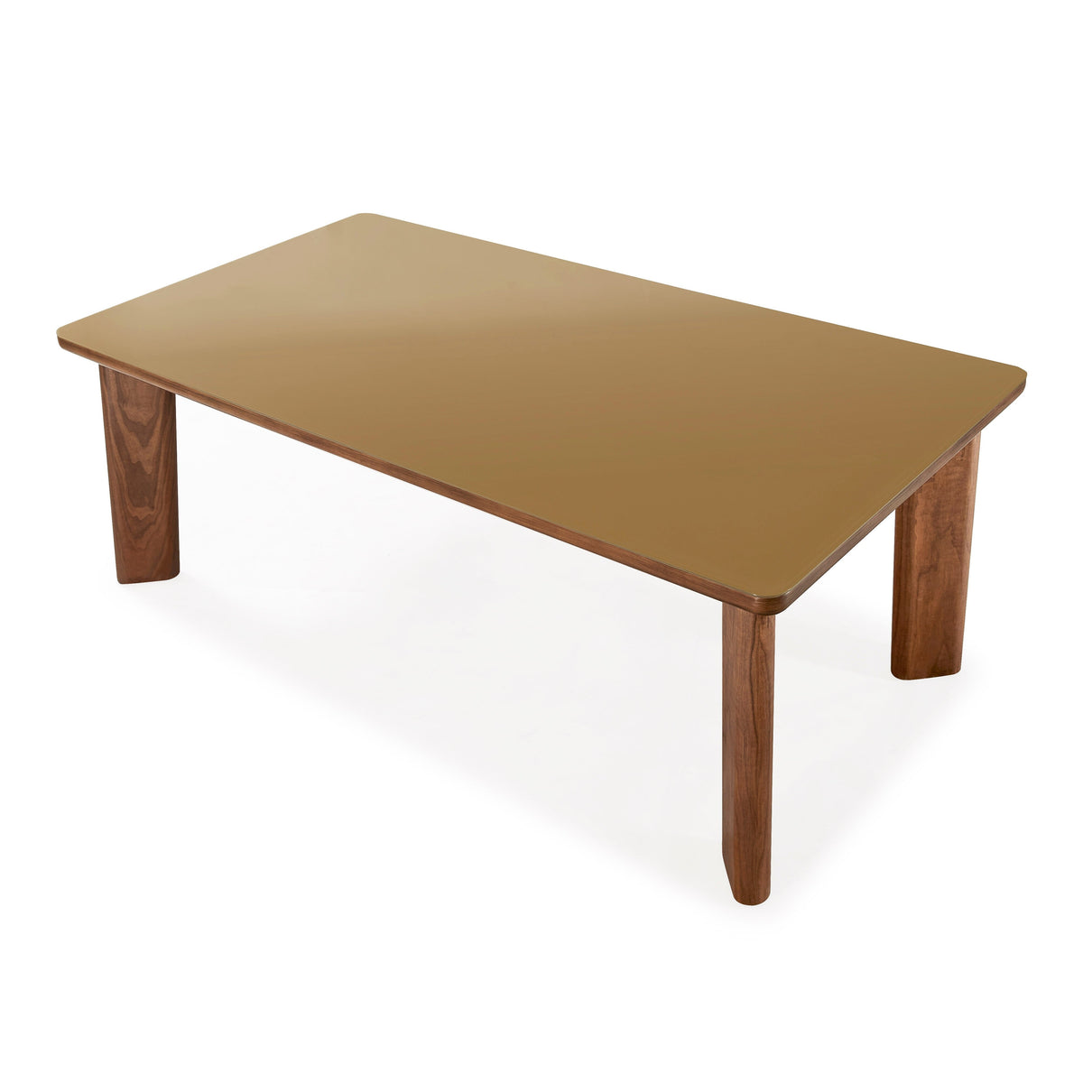 Oani 83" Walnut and Glass Rectangular Dining Table