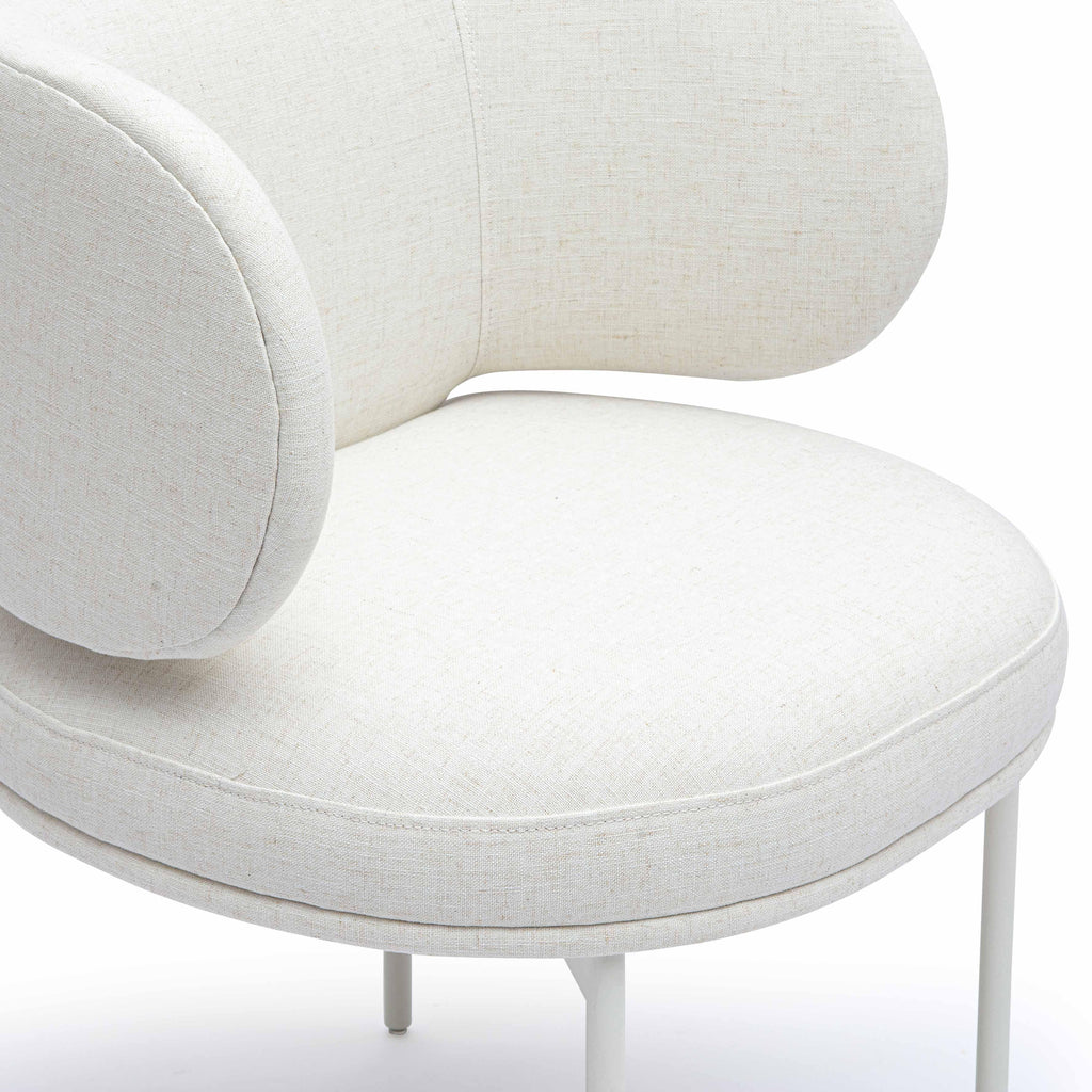Maureen Cream Performance Upcycled Linen Dining Chair