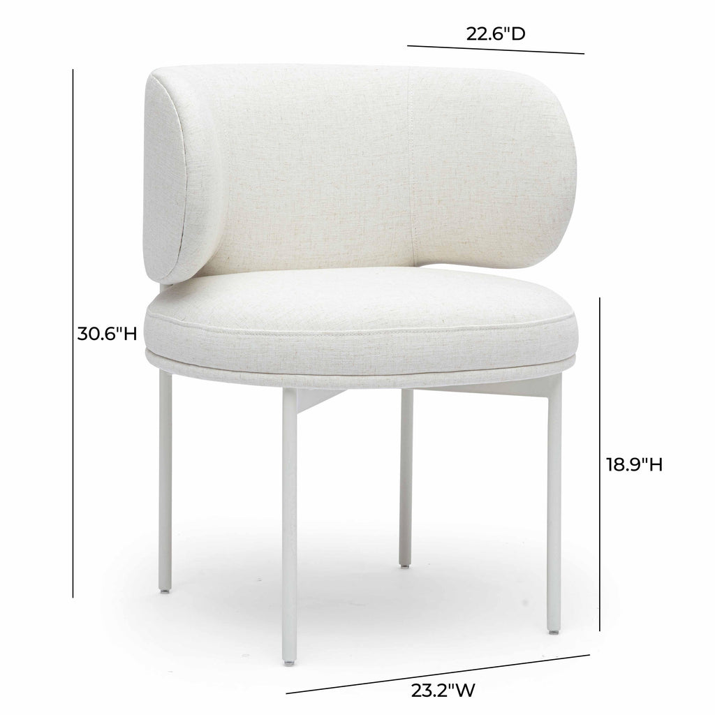 Maureen Cream Performance Upcycled Linen Dining Chair