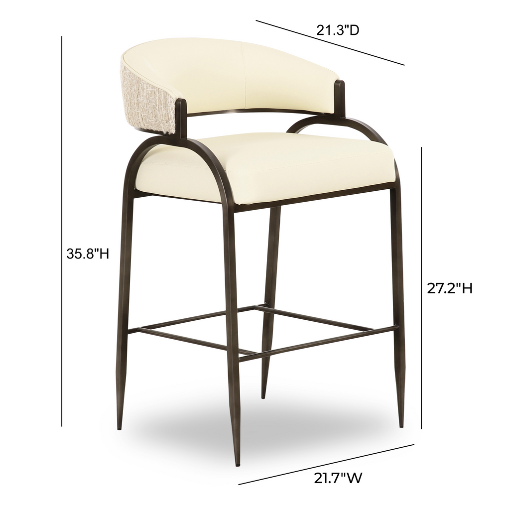 Tatum 2-Tone Performance Vegan Leather Counter Stool
