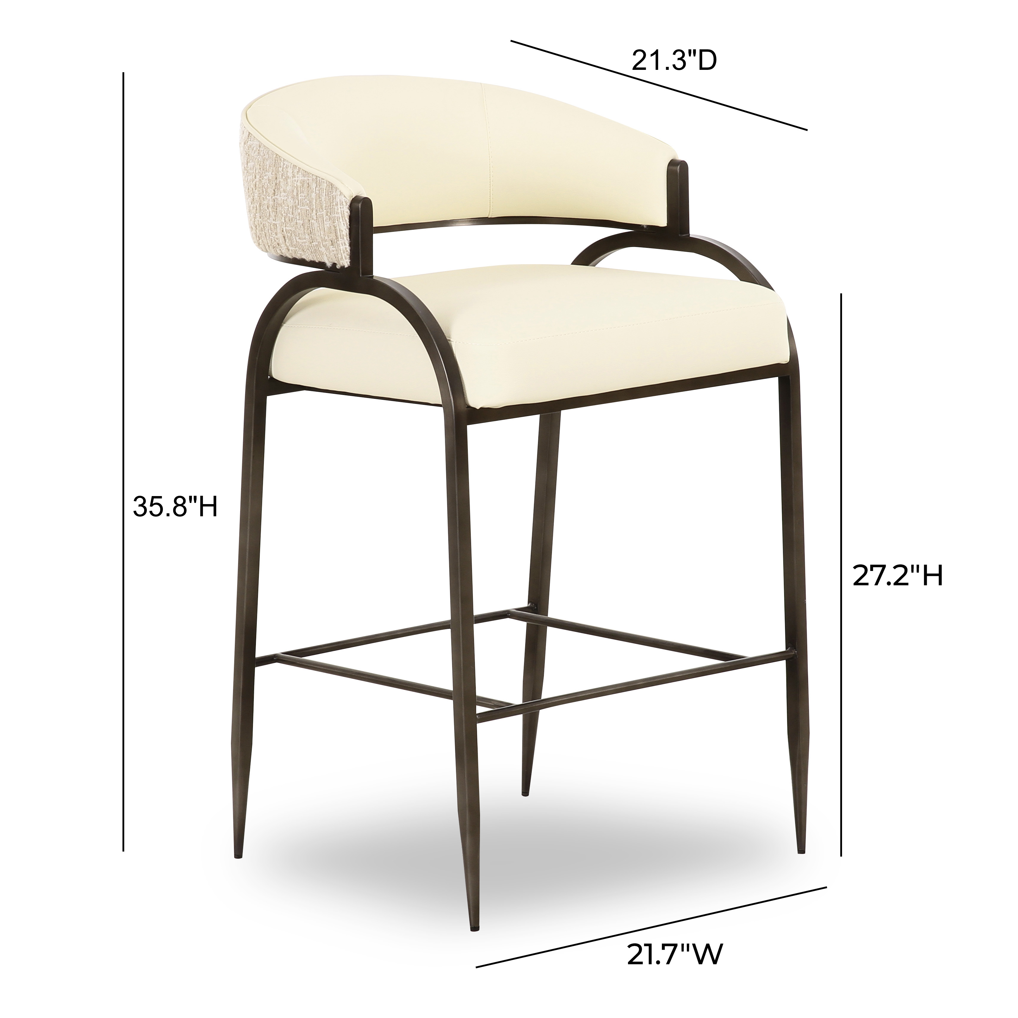 Tatum 2-Tone Performance Vegan Leather Counter Stool