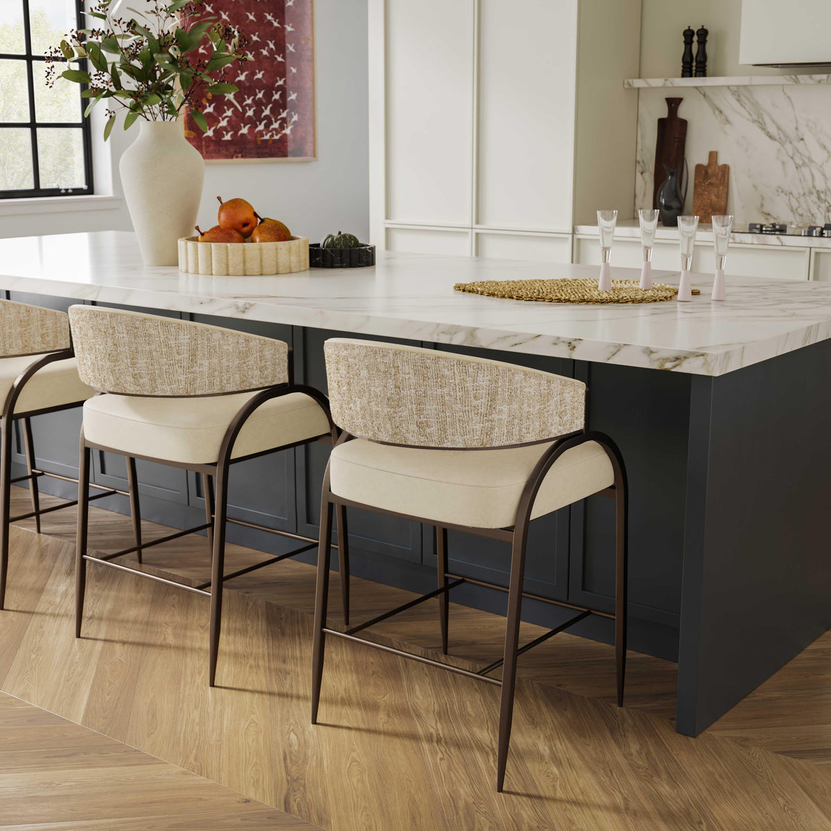 Tatum 2-Tone Performance Vegan Leather Counter Stool