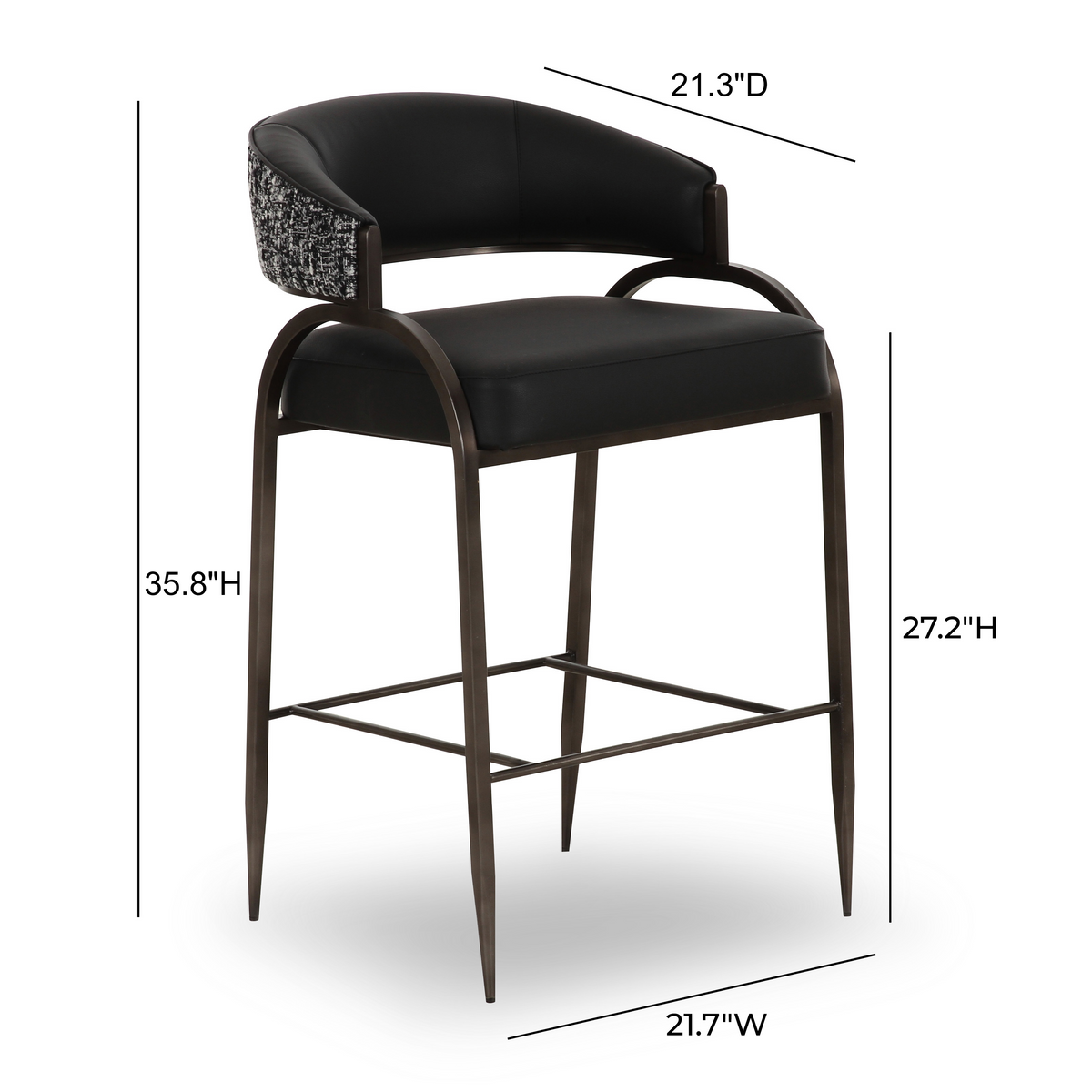 Tatum 2-Tone Performance Vegan Leather Counter Stool