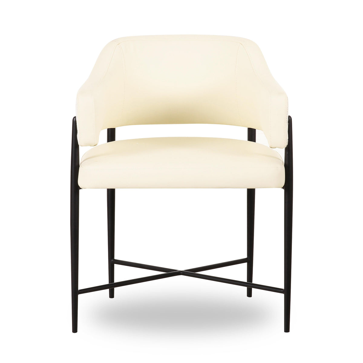 Sezanne Cream 2-Tone Performance Vegan Leather and Jacquard Dining Chair