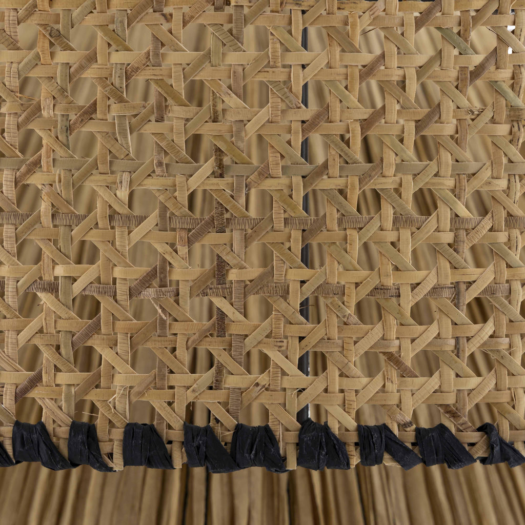 Rylie Natural &amp; Black Raffia Pendant Lamp
