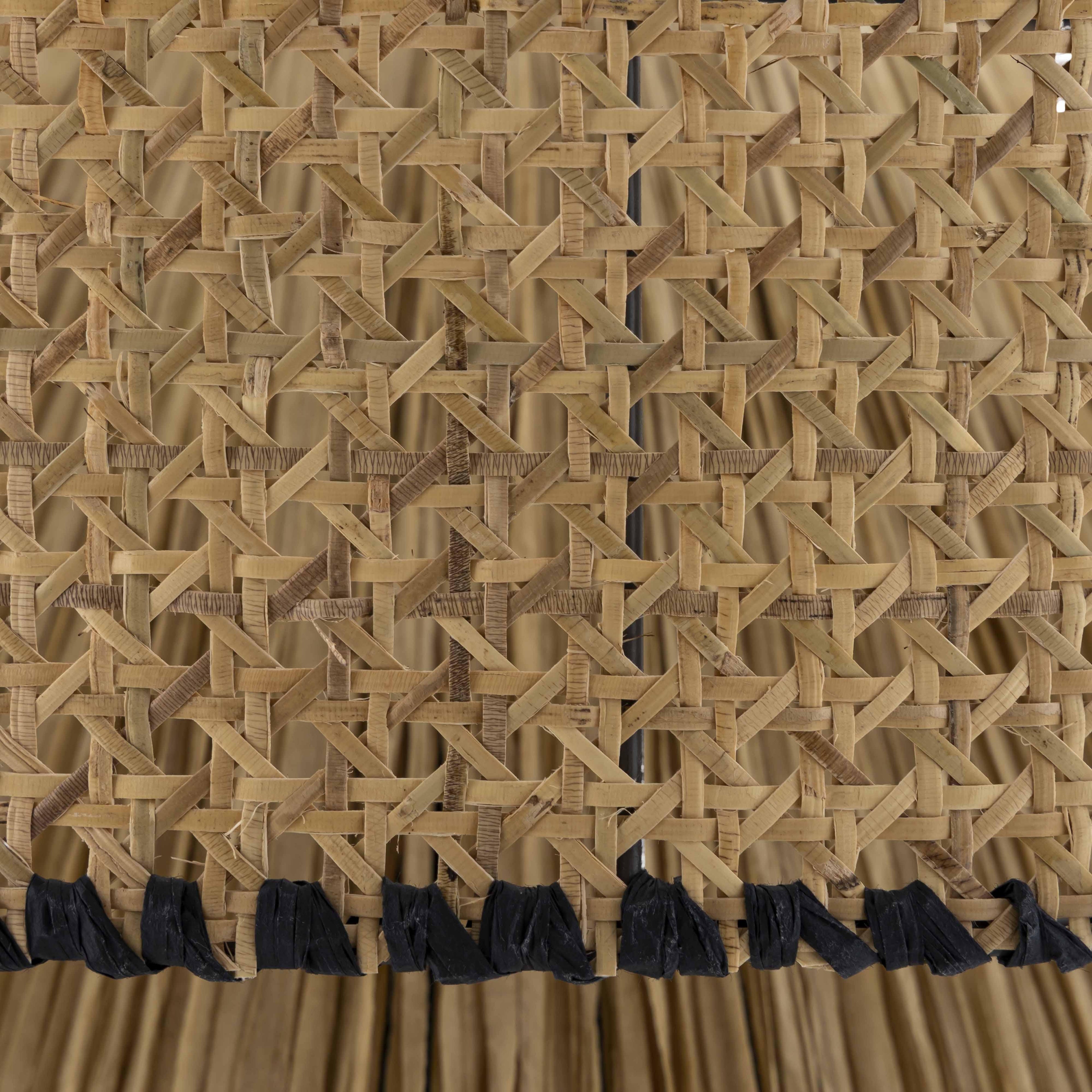 Rylie Natural &amp; Black Raffia Pendant Lamp