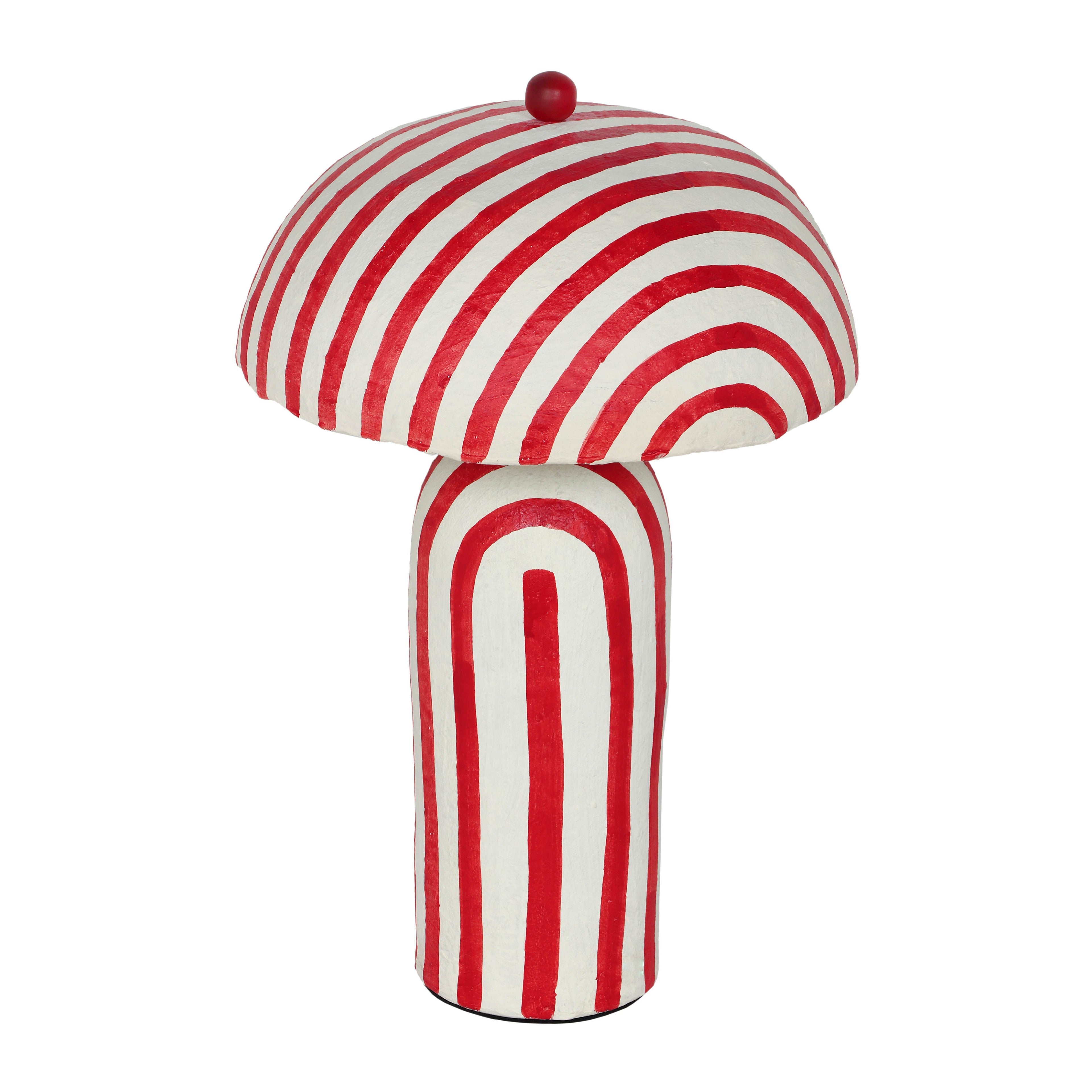 Maiori Striped Papier Mache Table Lamp