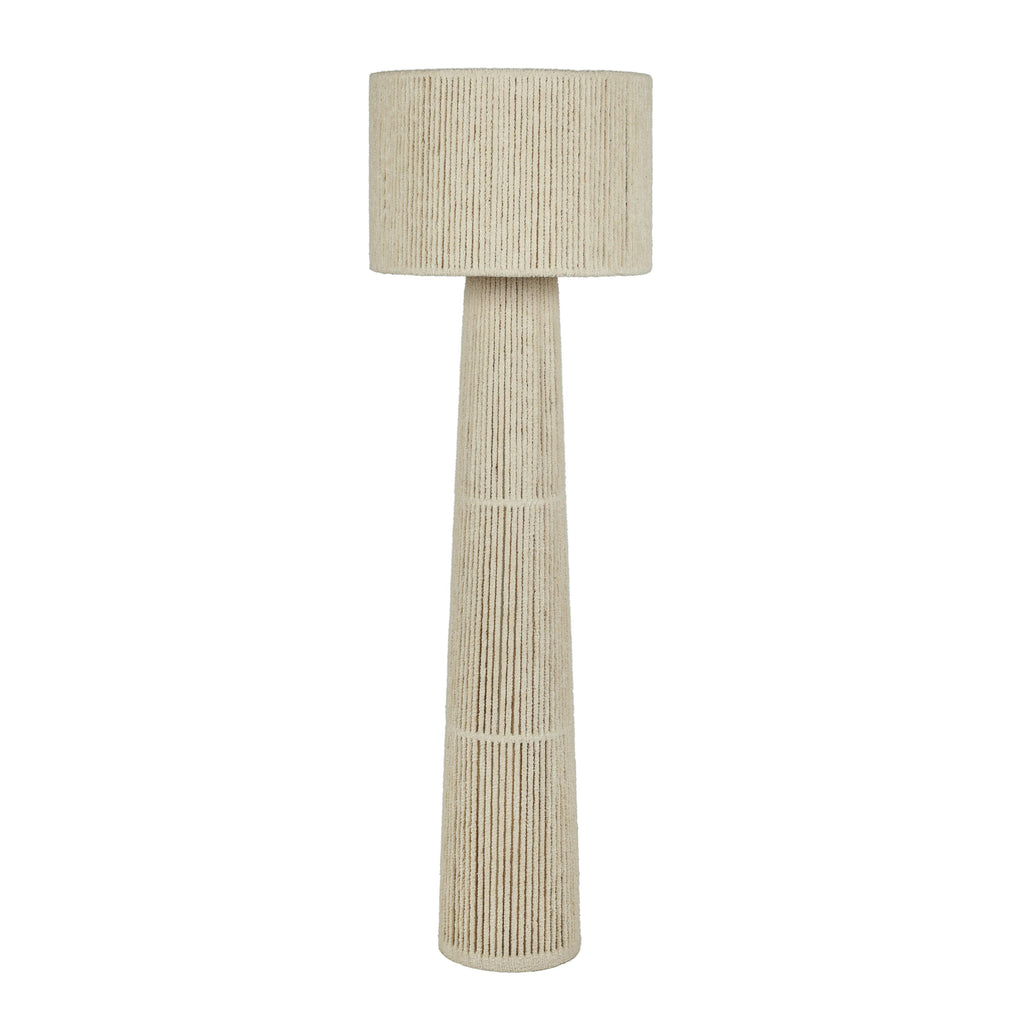 Tapered Natural Chenille Fiber Floor Lamp