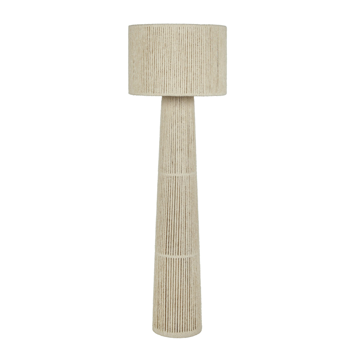 Tapered Natural Chenille Fiber Floor Lamp