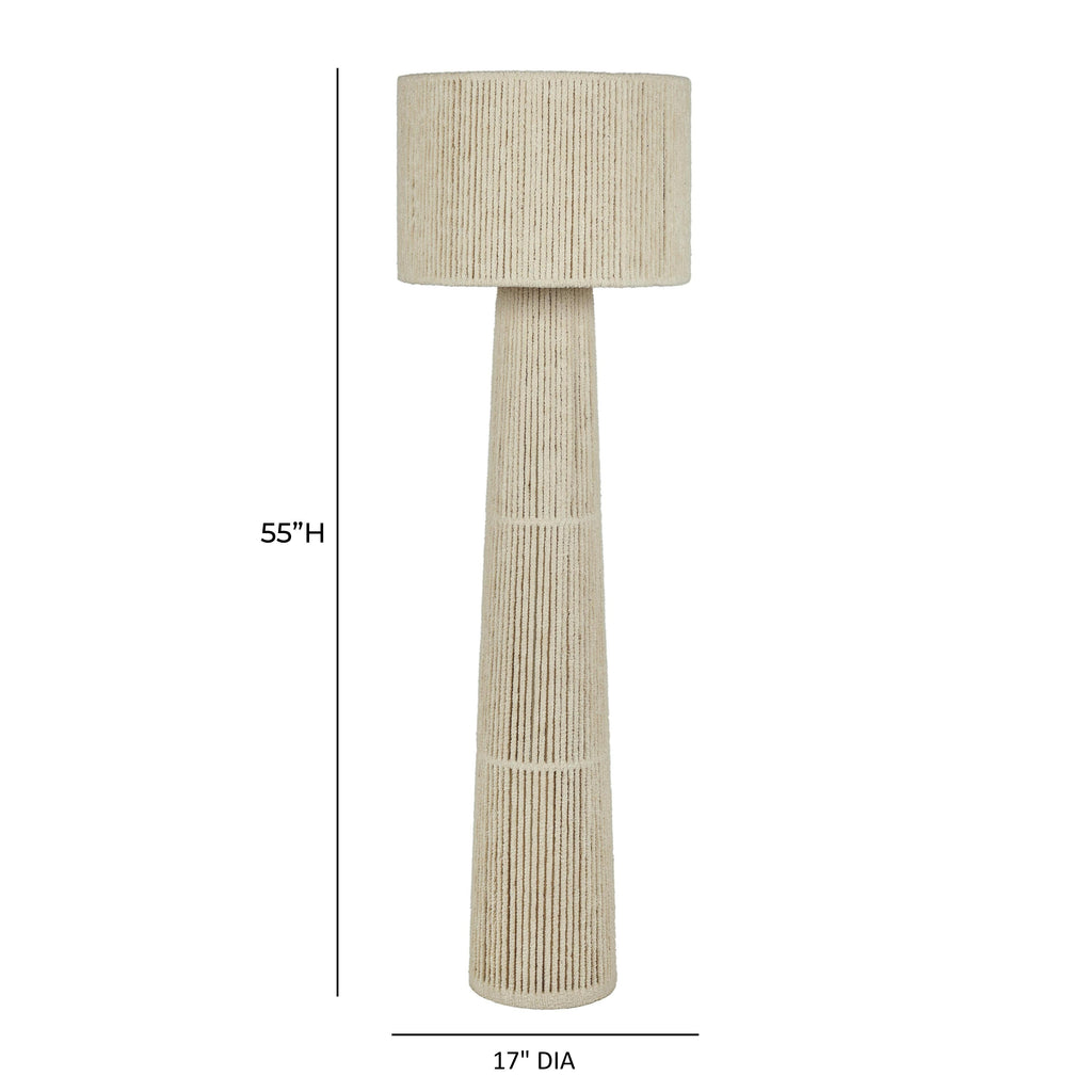 Tapered Natural Chenille Fiber Floor Lamp