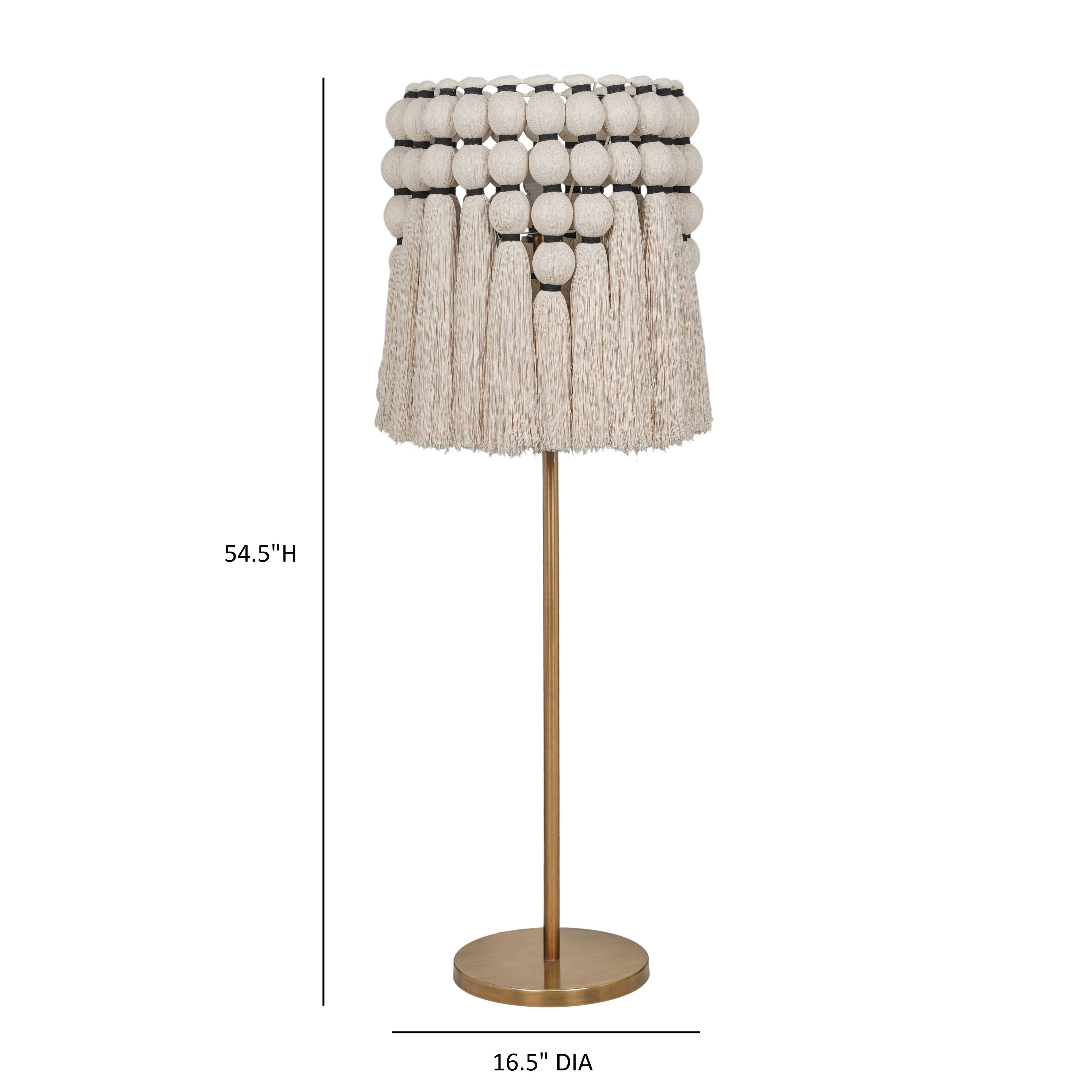 Tutu Cream Cotton Tasseled Floor Lamp
