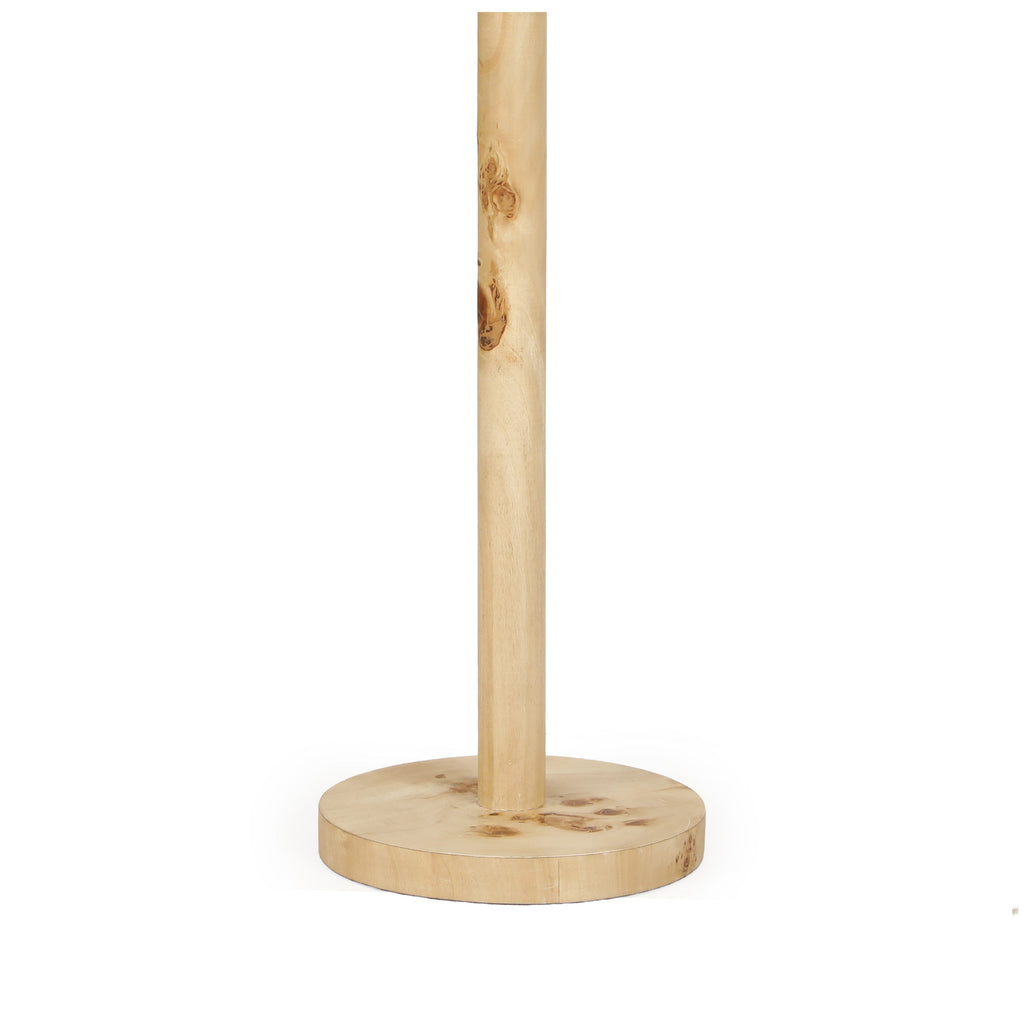 Lamia Natural Burl and Raffia Contract-Grade Table Lamp