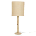 Lamia Natural Burl and Raffia Contract-Grade Table Lamp