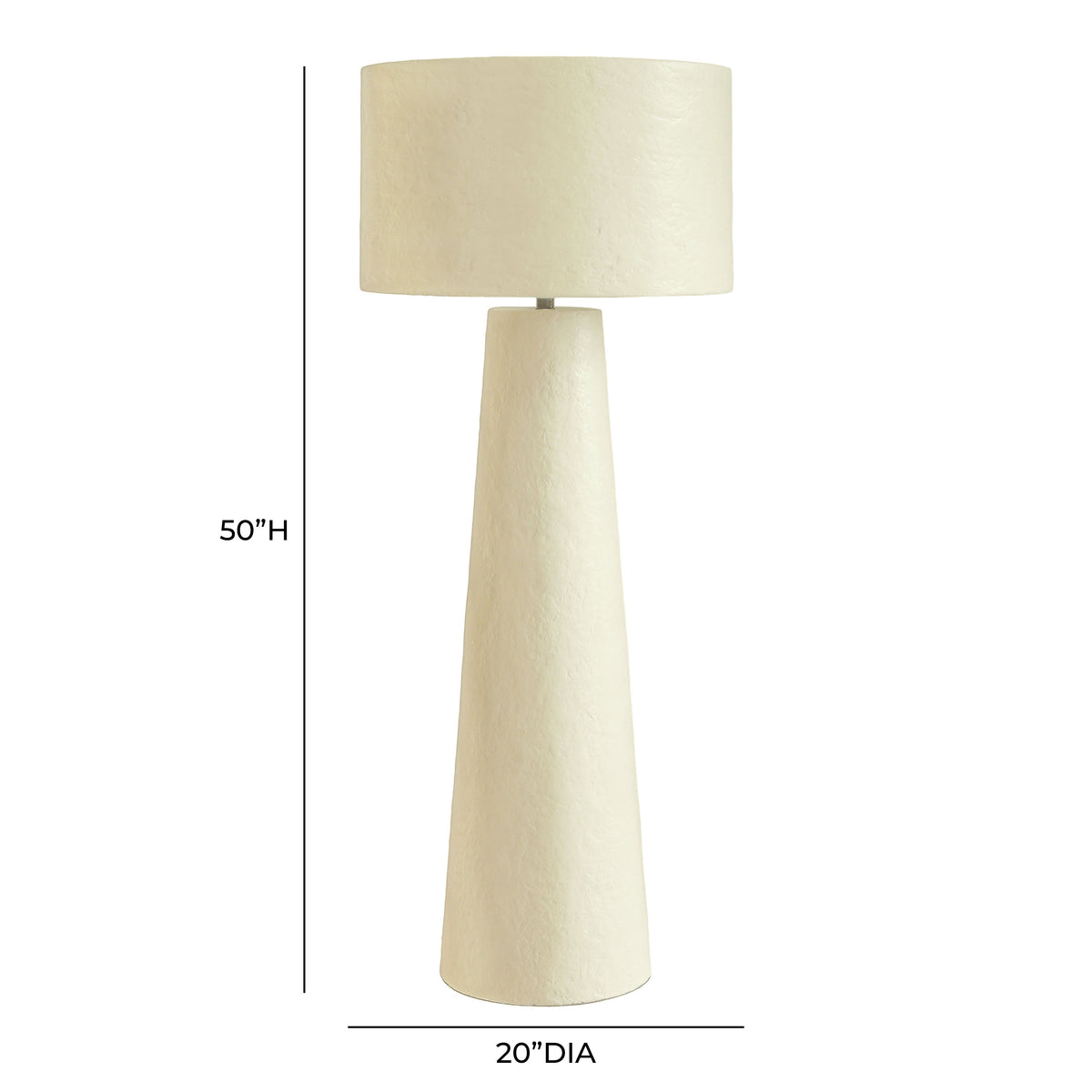 Yala Cream Papier Mache Floor Lamp