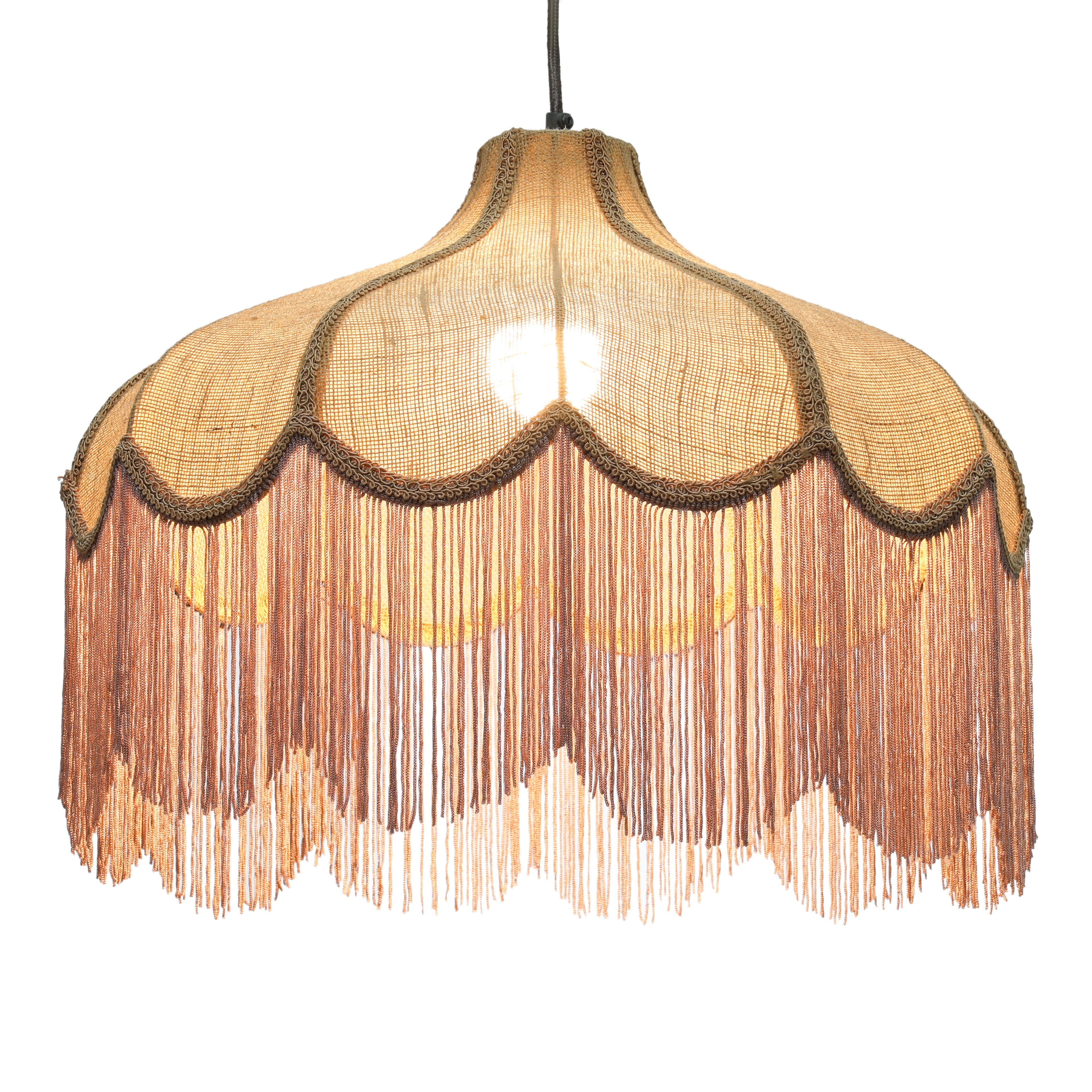 Buchanan Jute Fringed Scalloped Pendant Light