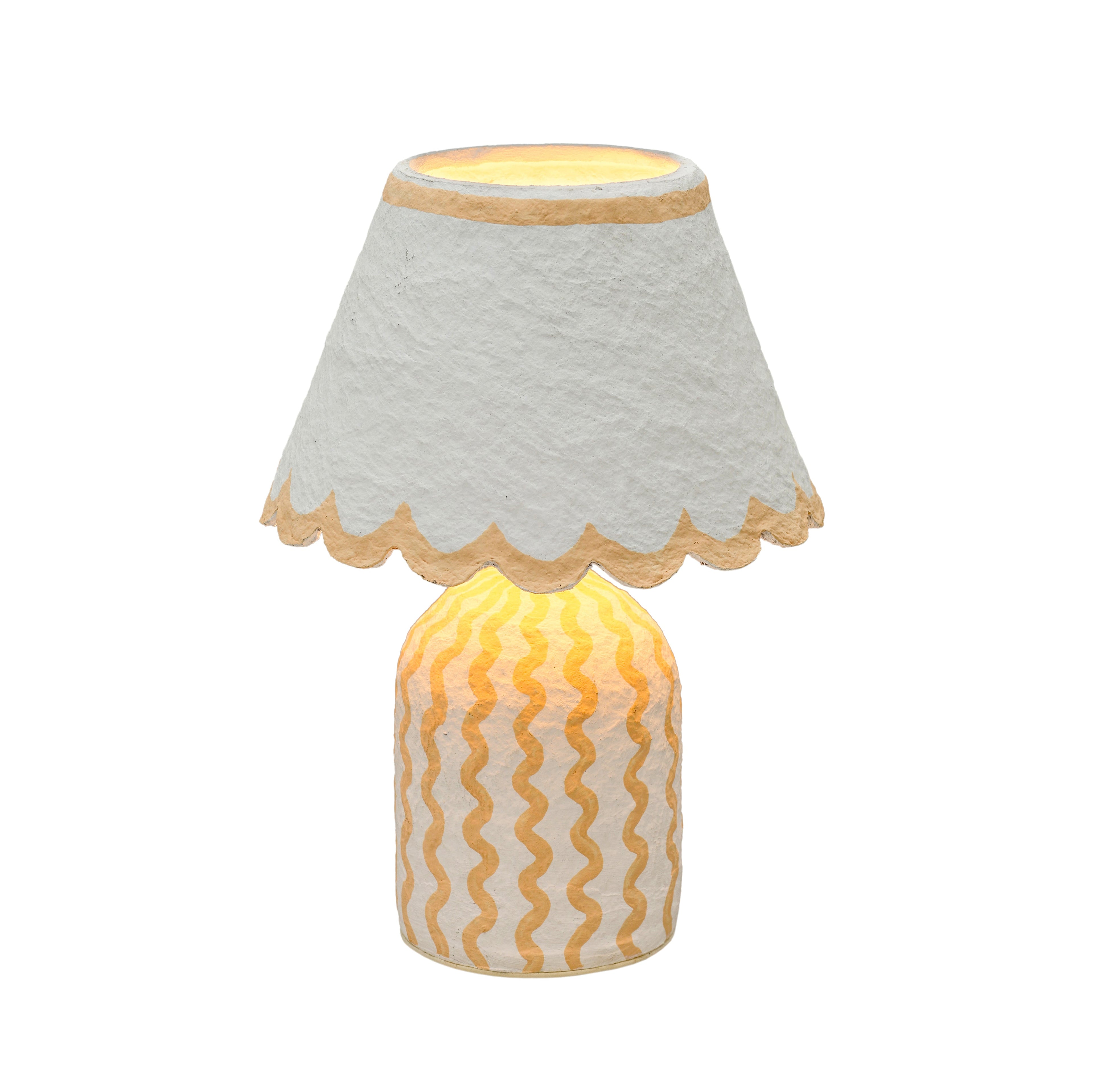 Blum Scalloped Cotton Mache Table Lamp