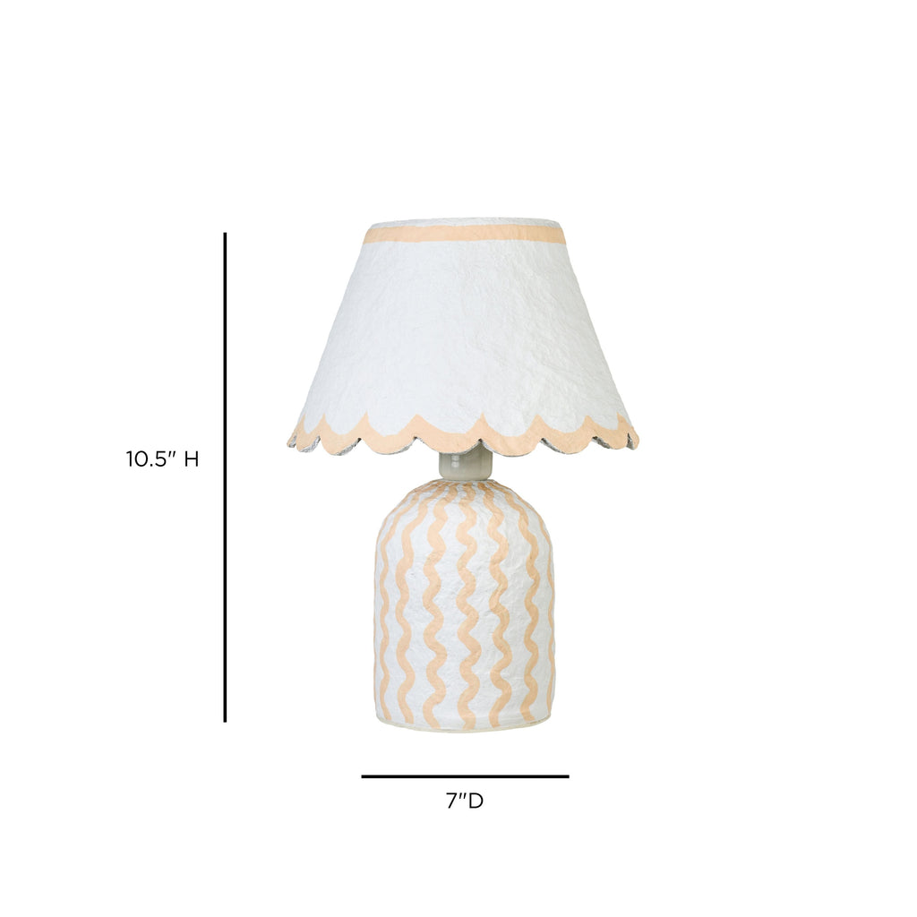 Blum Scalloped Cotton Mache Table Lamp