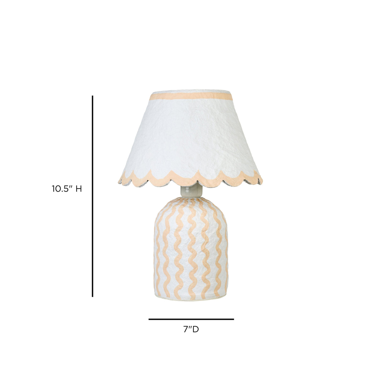Blum Scalloped Cotton Mache Table Lamp