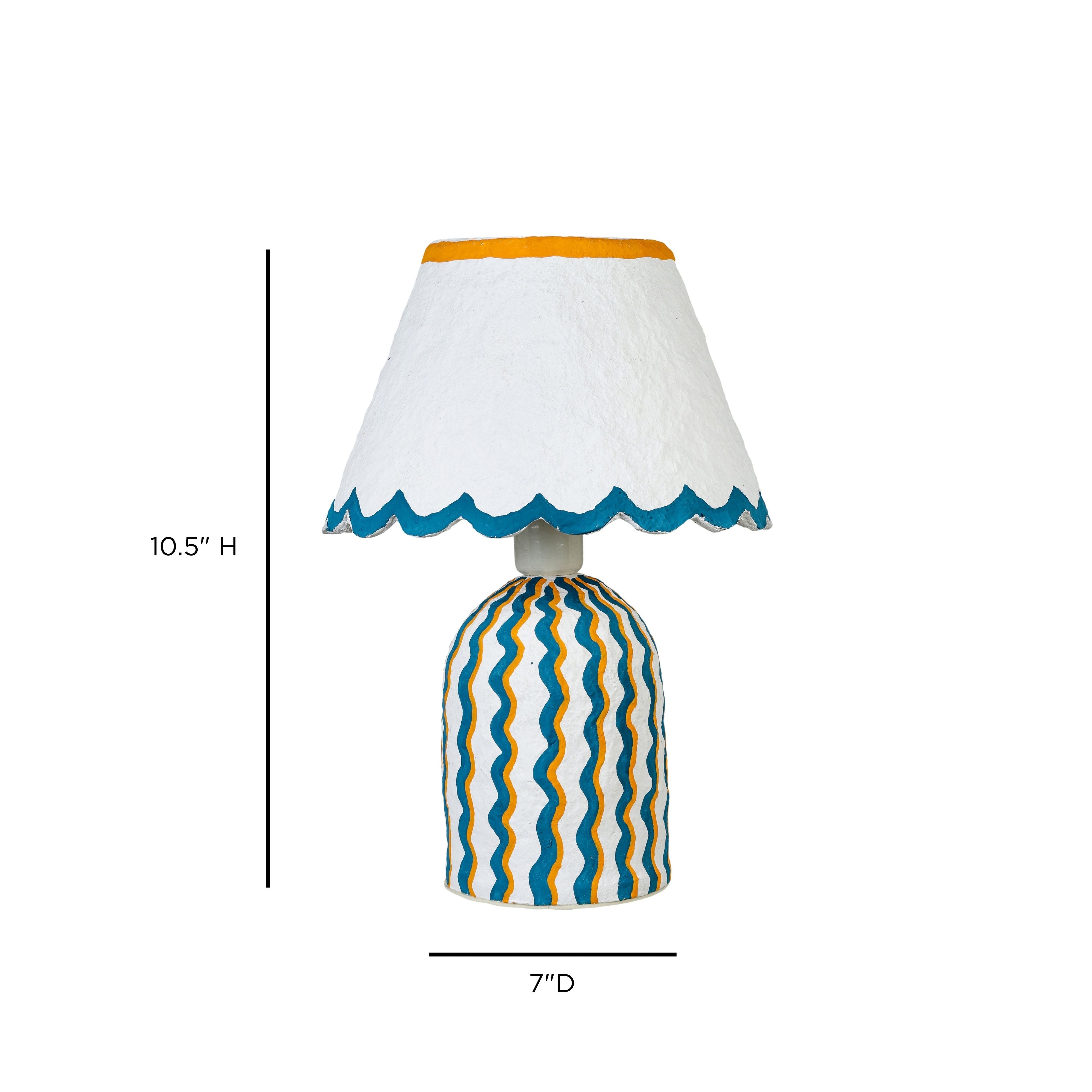 Blum Scalloped Cotton Mache Table Lamp
