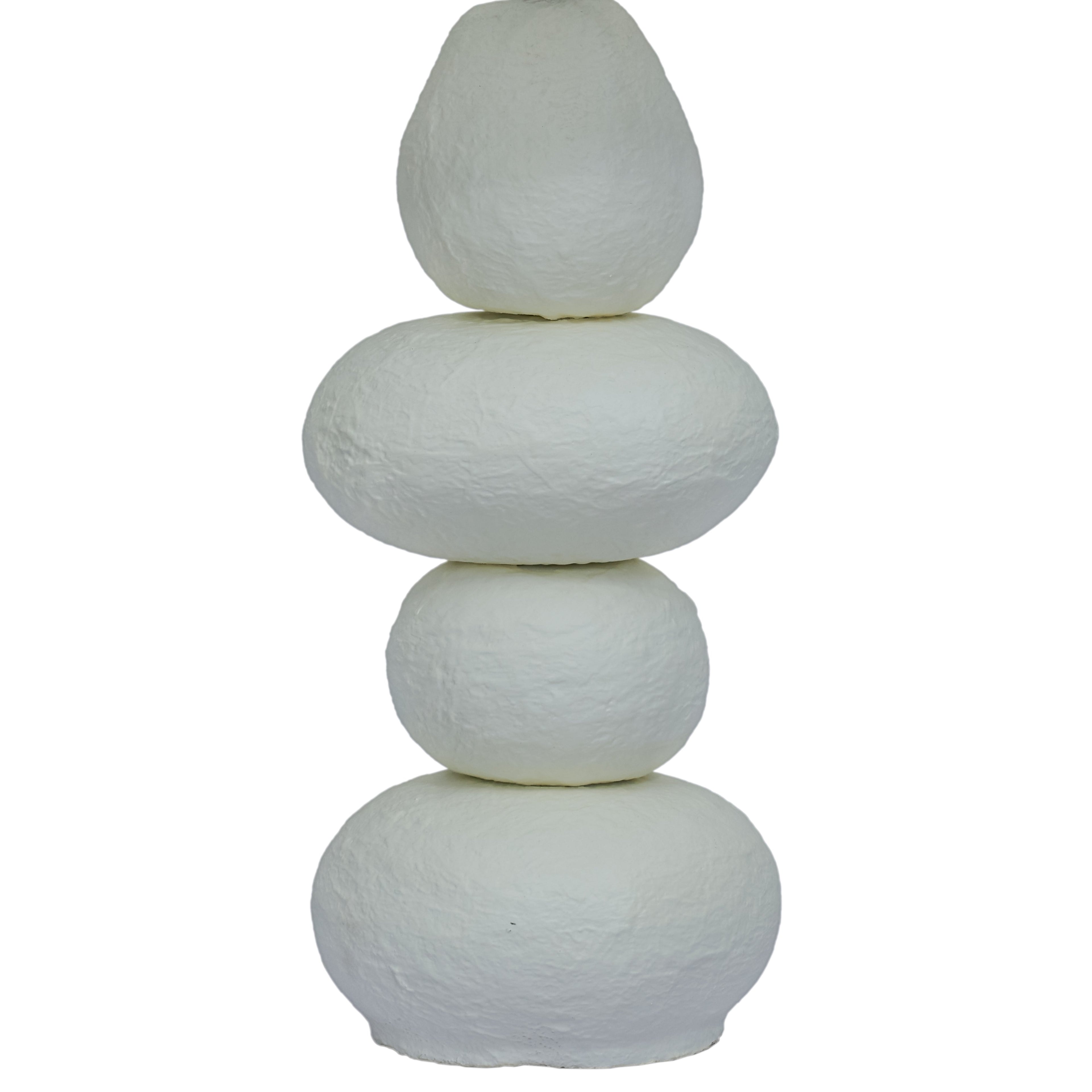 Pebble Cream Papier Mache Table Lamp