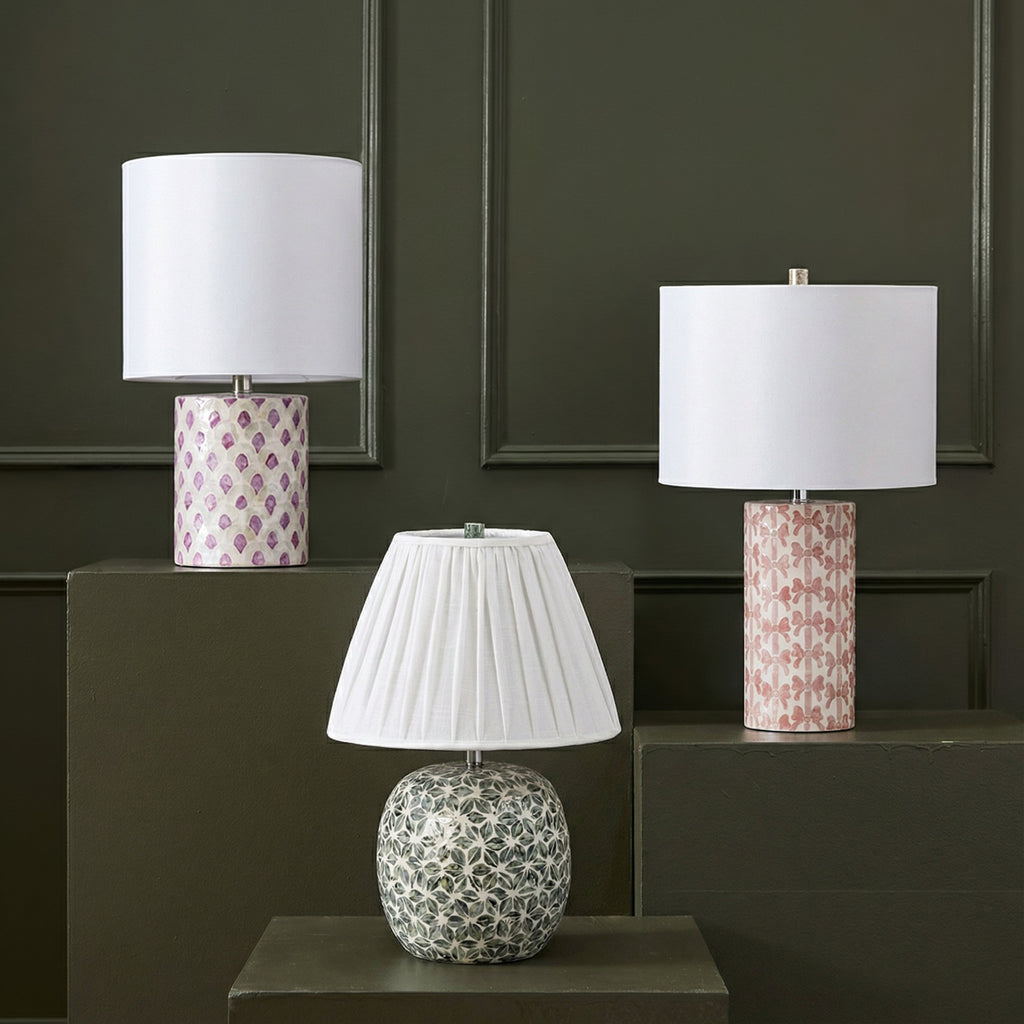 Merlot White Capiz Shell Table Lamp
