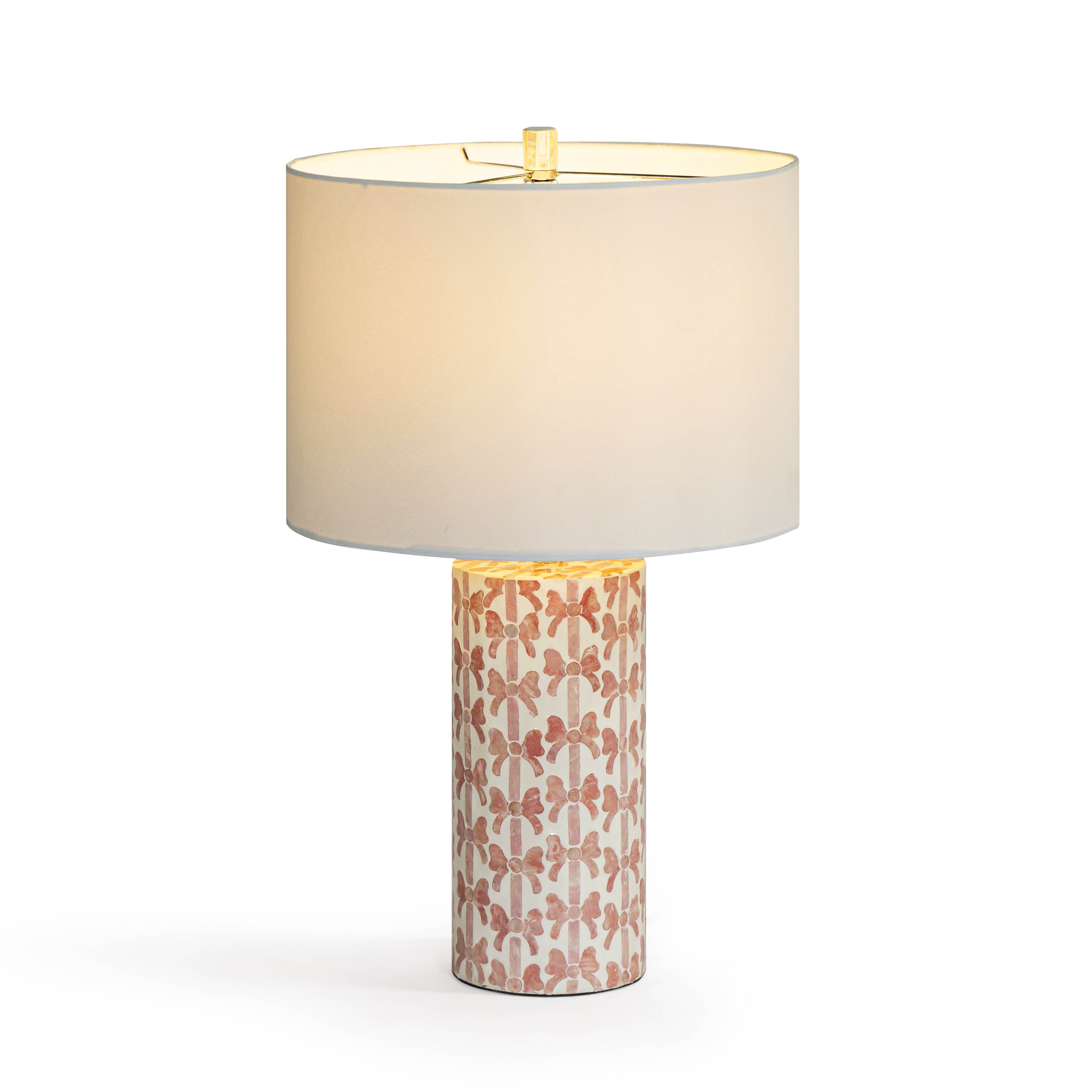 Lassy Pink Ribbon Capiz Shell Table Lamp