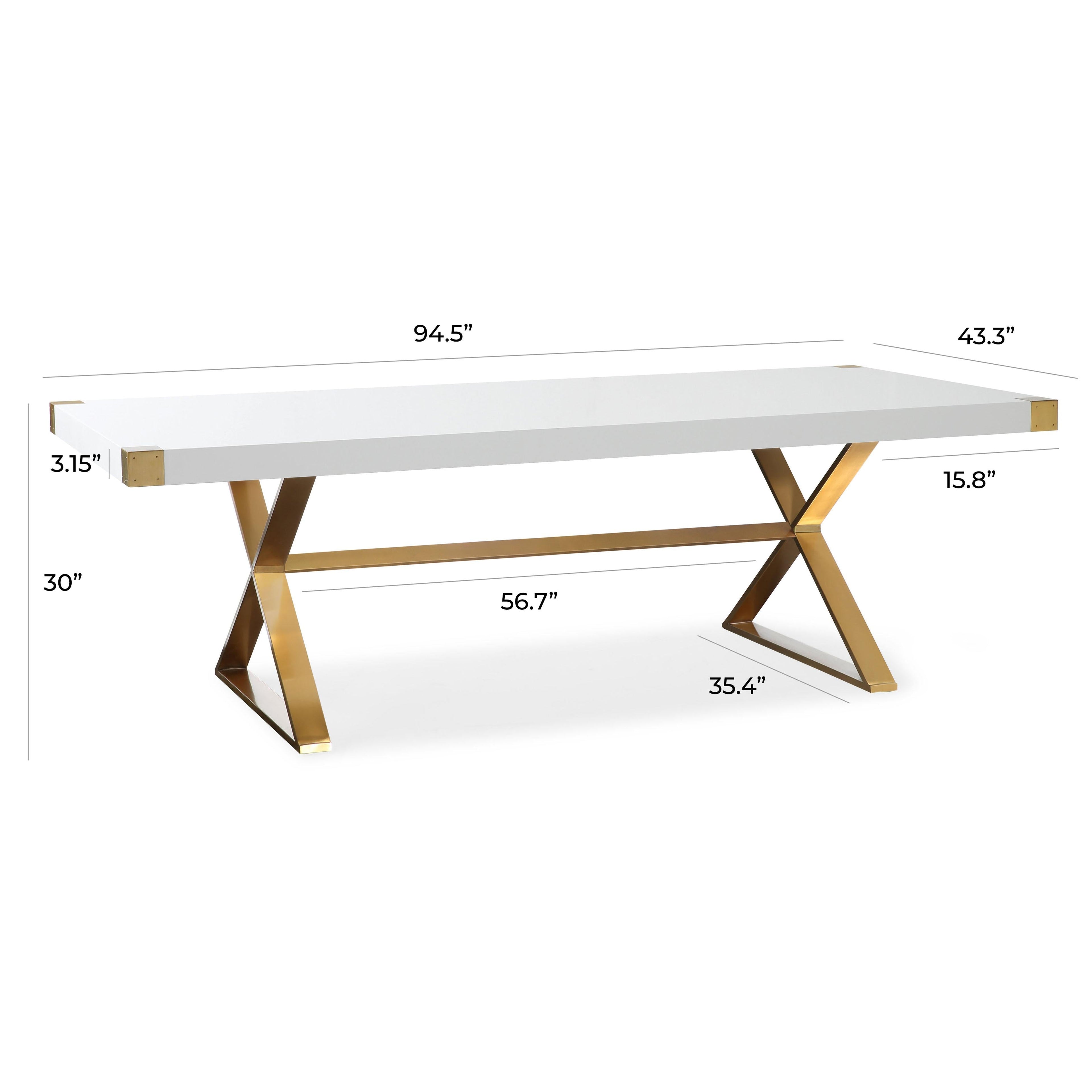 Adeline 95" Lacquer Rectangular Dining Table