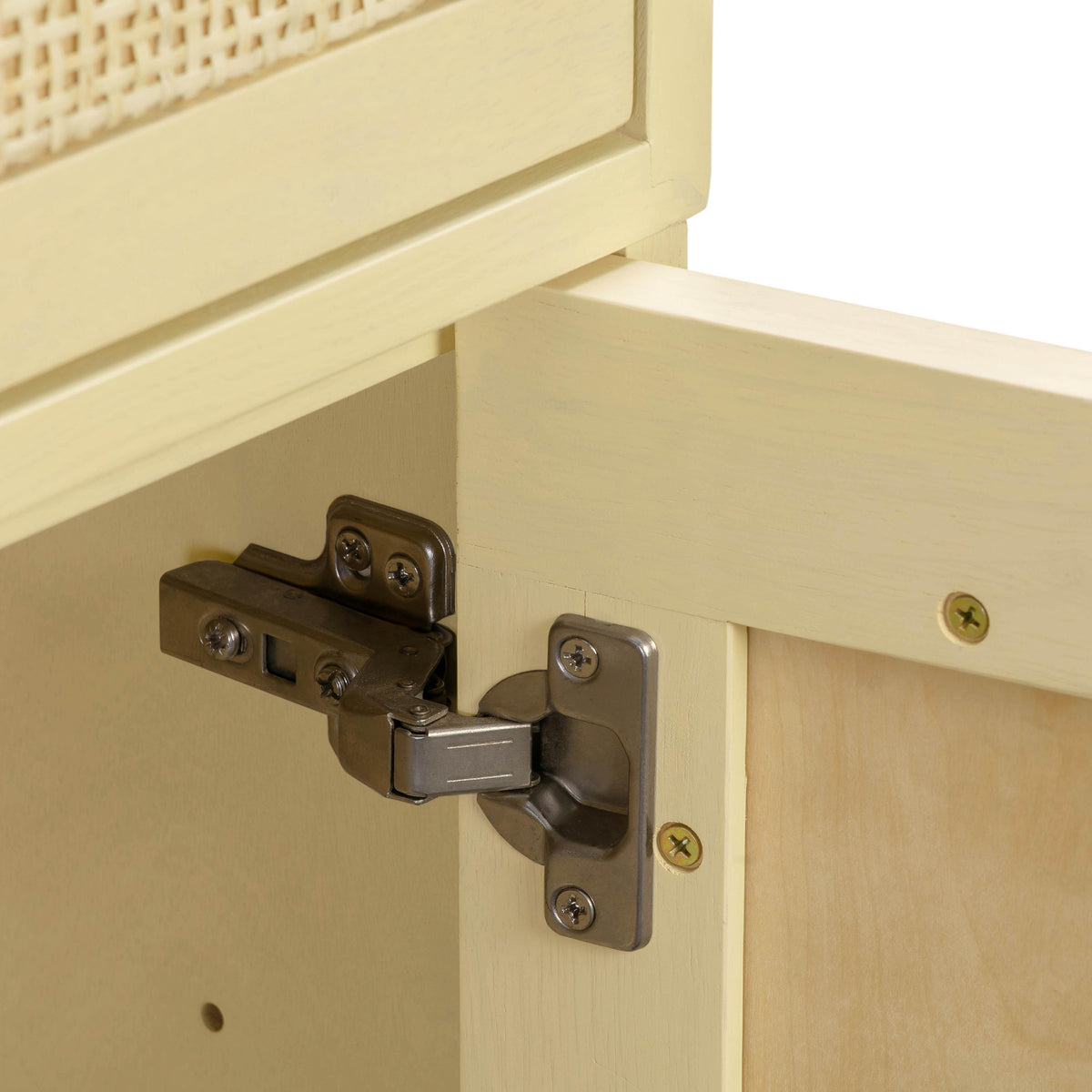 Sierra 60" Cane 3-Drawer Desk With Storage