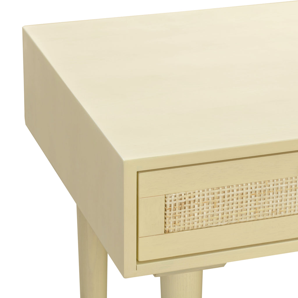 Sierra 60" Cane 3-Drawer Desk With Storage