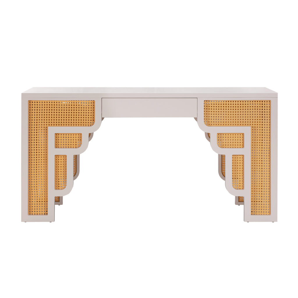 Suzie 62" Rattan Executive Desk With Drawer