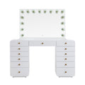 Hollywood 56" White Desk with Vanity Mirror