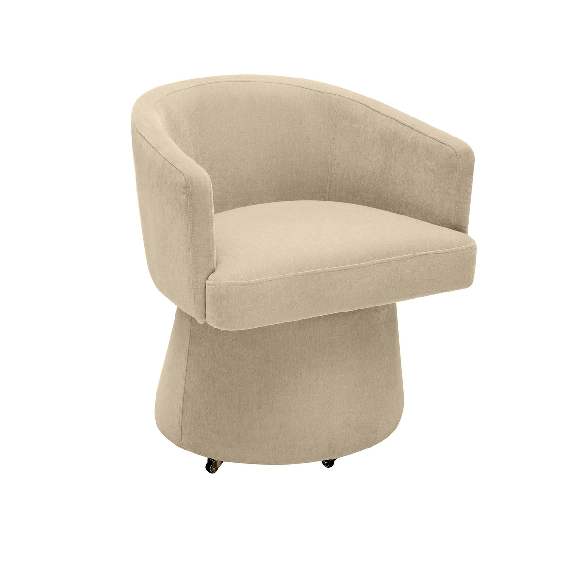 Kristen Upcycled Contract-Grade Chenille Rolling Desk Chair — Taupe null